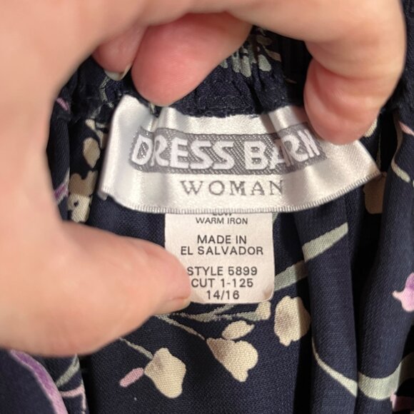 Dress Barn Y2K Floral Maxi Skirt 14/16 Navy‎ Dark Fairy Cottage Office Career - Picture 3 of 8